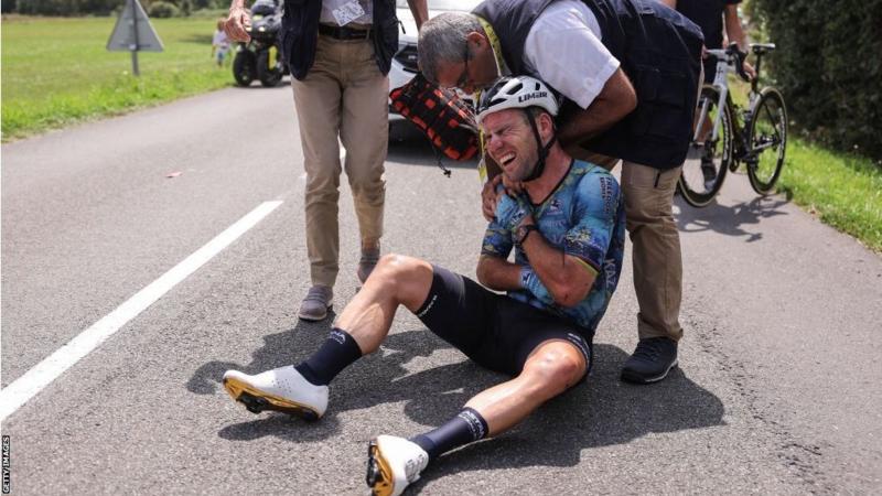 Cavendish broke a collarbone to end his 2023 Tour de France