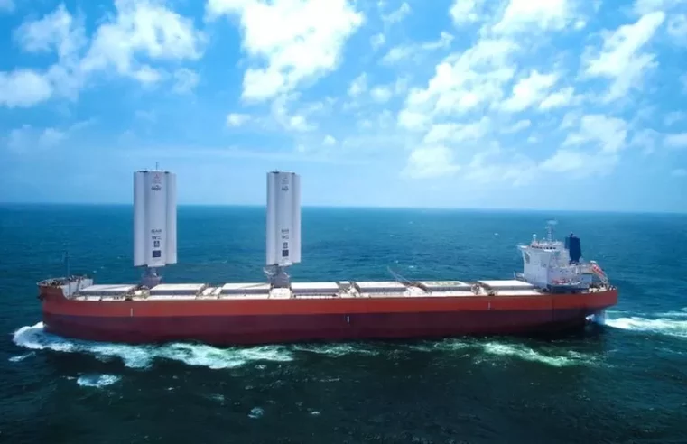 Pioneering wind-powered cargo ship sets sail