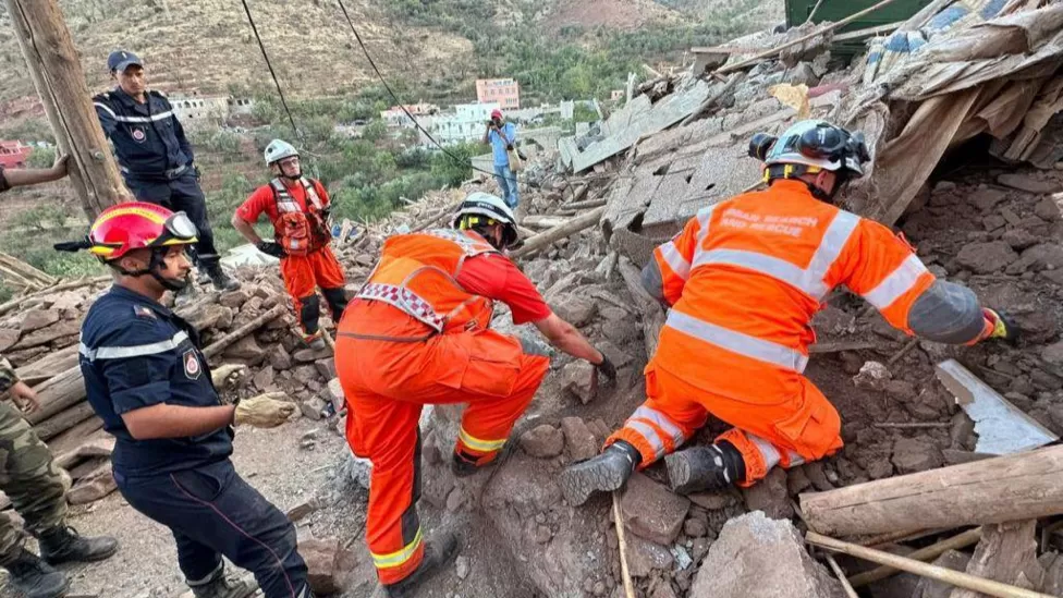 Kent firefighters rescue dog after Morocco quake