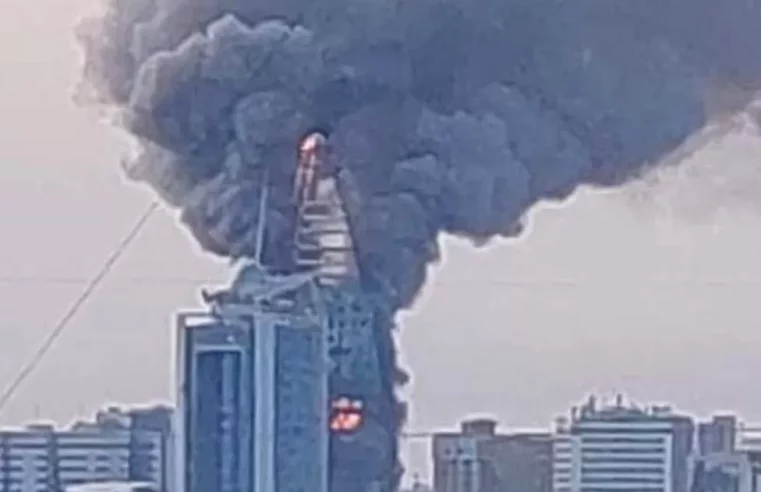 Landmark skyscraper in Khartoum engulfed in flames