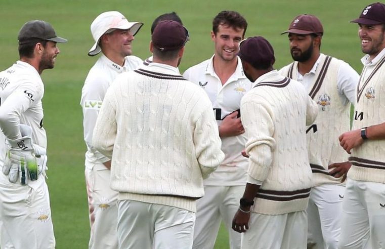 Late burst of wickets gives Surrey against Northamptonshire