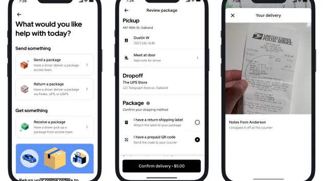 Uber will now pick up your packages and take them to UPS