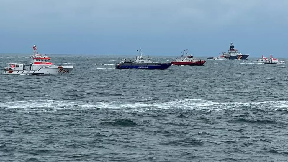 North Sea search abandoned for four missing on British ship